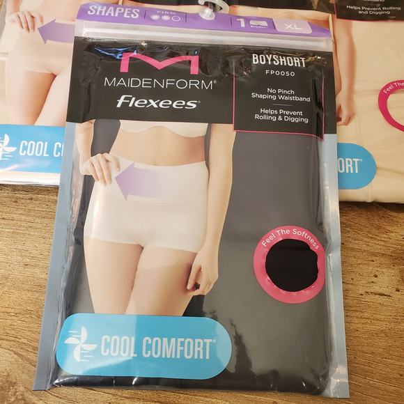 Maidenform Shapewear Bundle of 3 XL Boyshorts Cooling Shaper Bottoms Black & Tan - Picture 2 of 6